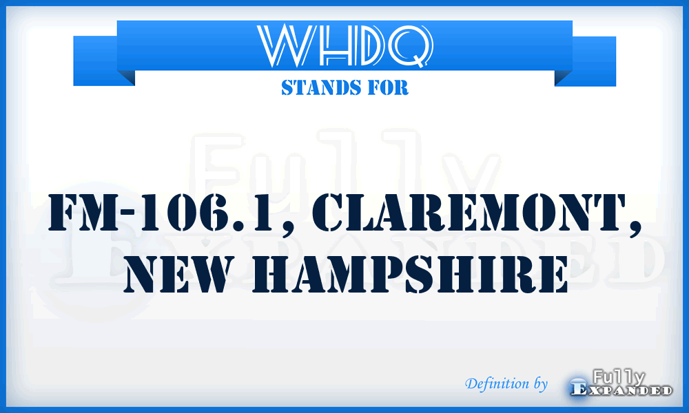 WHDQ - FM-106.1, Claremont, New Hampshire