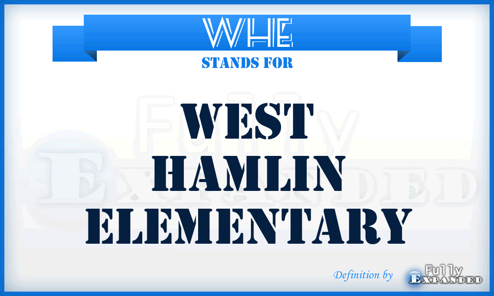 WHE - West Hamlin Elementary