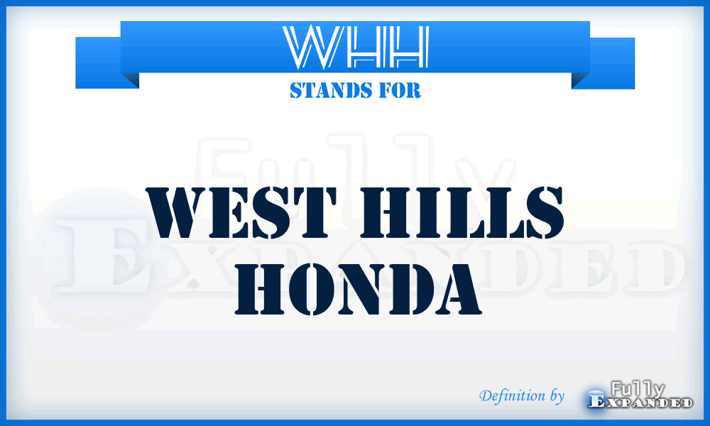 WHH - West Hills Honda