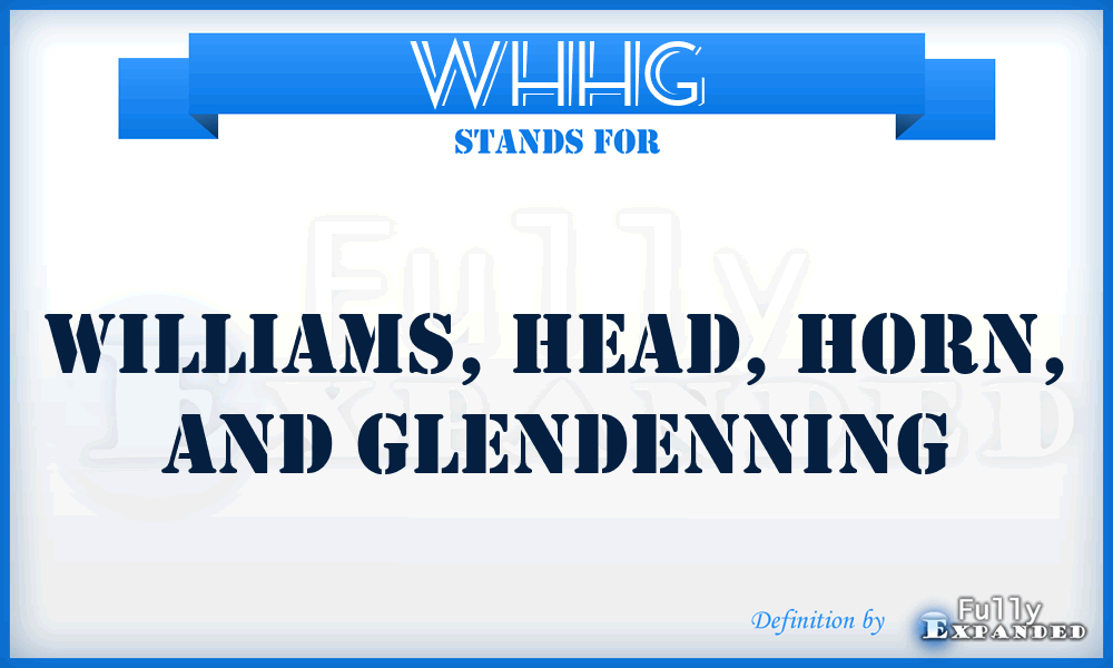 WHHG - Williams, Head, Horn, and Glendenning