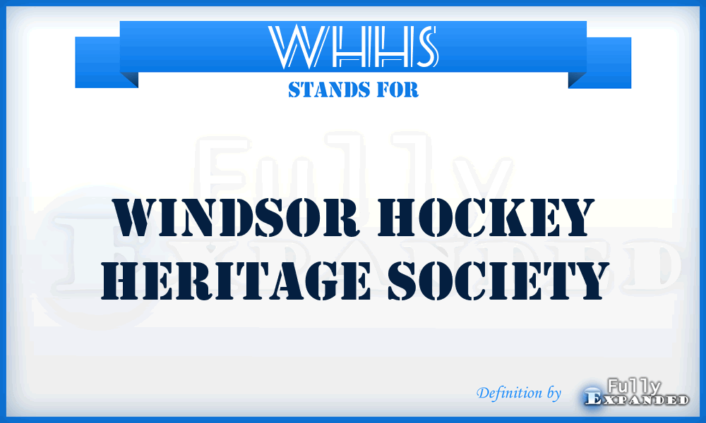 WHHS - Windsor Hockey Heritage Society