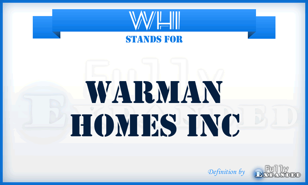 WHI - Warman Homes Inc