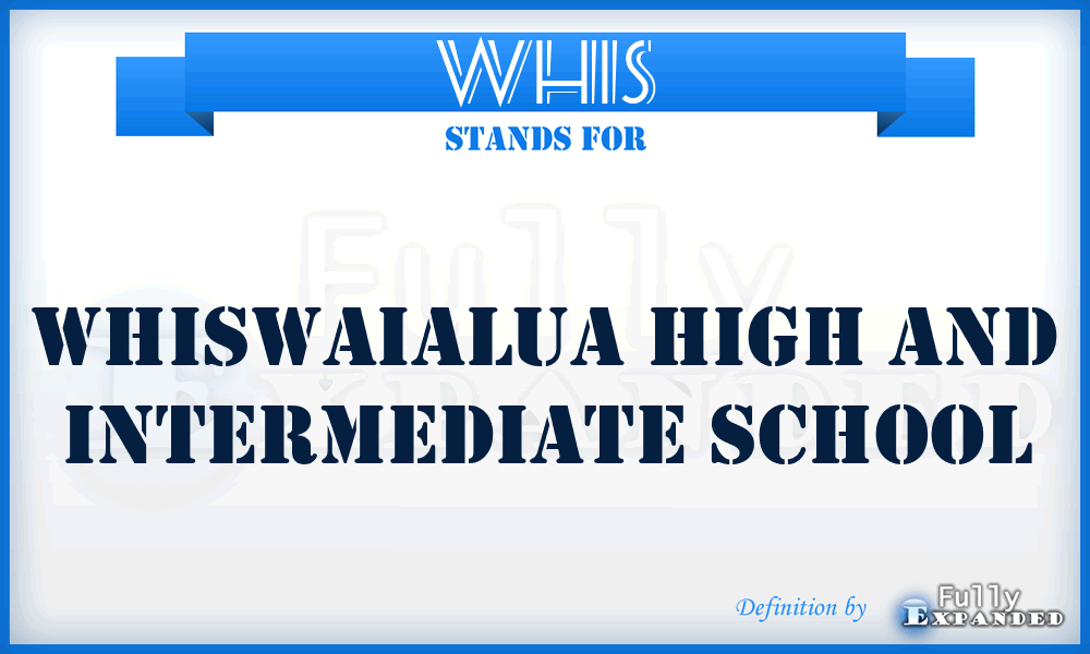 WHIS - Whiswaialua High And Intermediate School