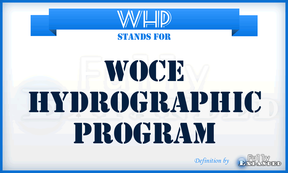 WHP - WOCE Hydrographic Program
