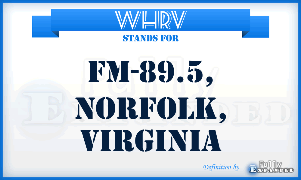 WHRV - FM-89.5, Norfolk, Virginia