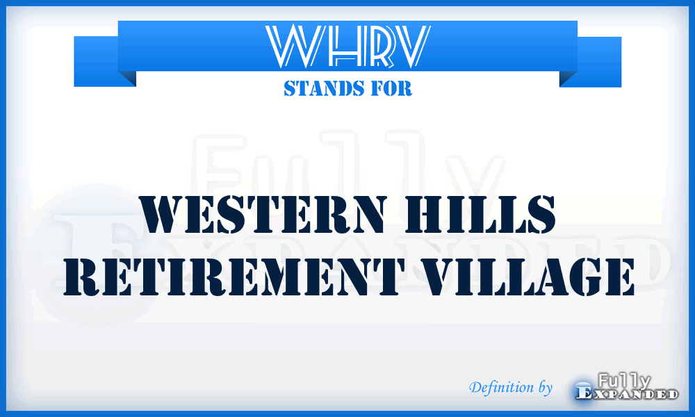 WHRV - Western Hills Retirement Village