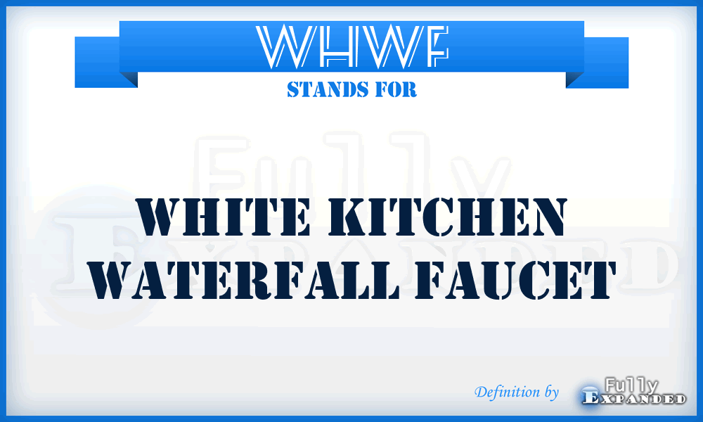 WHWF - White Kitchen Waterfall Faucet