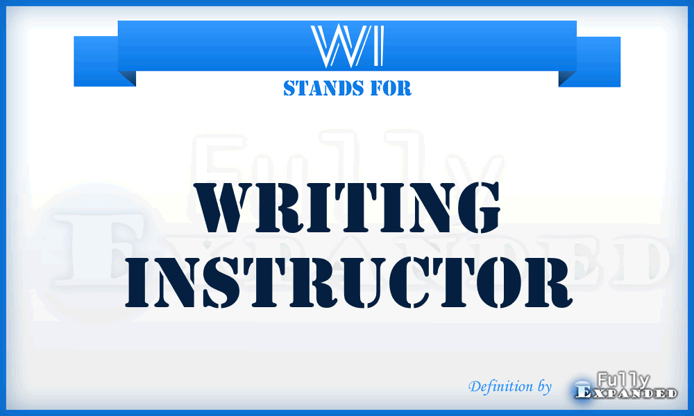 WI - Writing Instructor