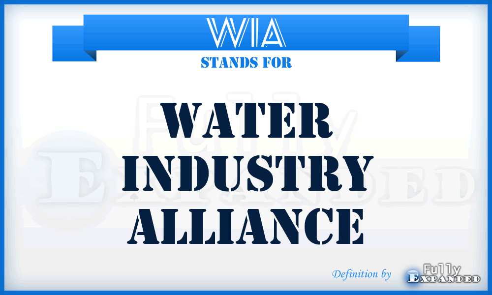 WIA - Water Industry Alliance