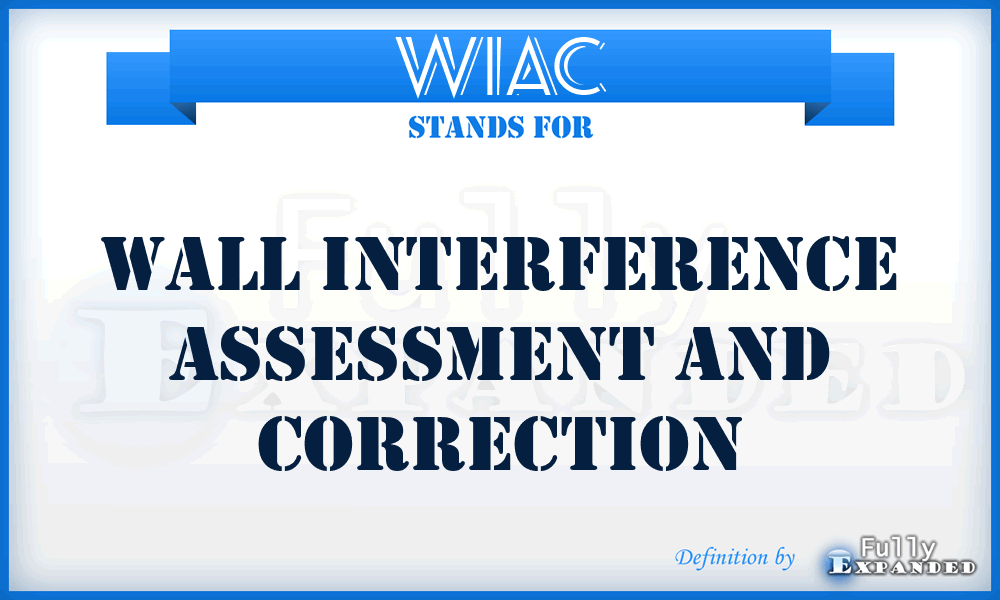 WIAC - Wall Interference Assessment And Correction