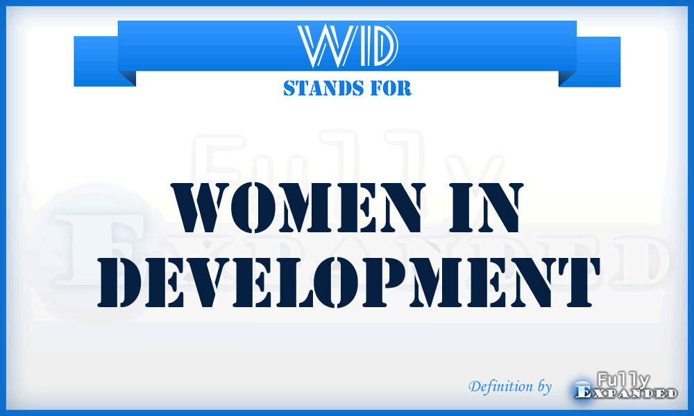 WID - Women In Development