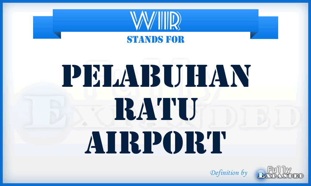 WIIR - Pelabuhan Ratu airport