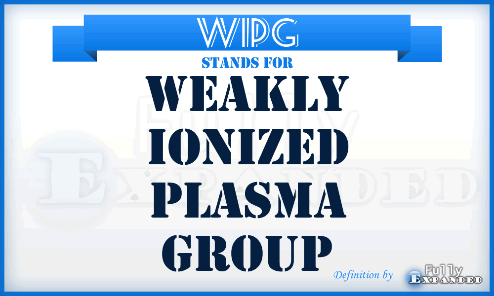 WIPG - Weakly Ionized Plasma Group