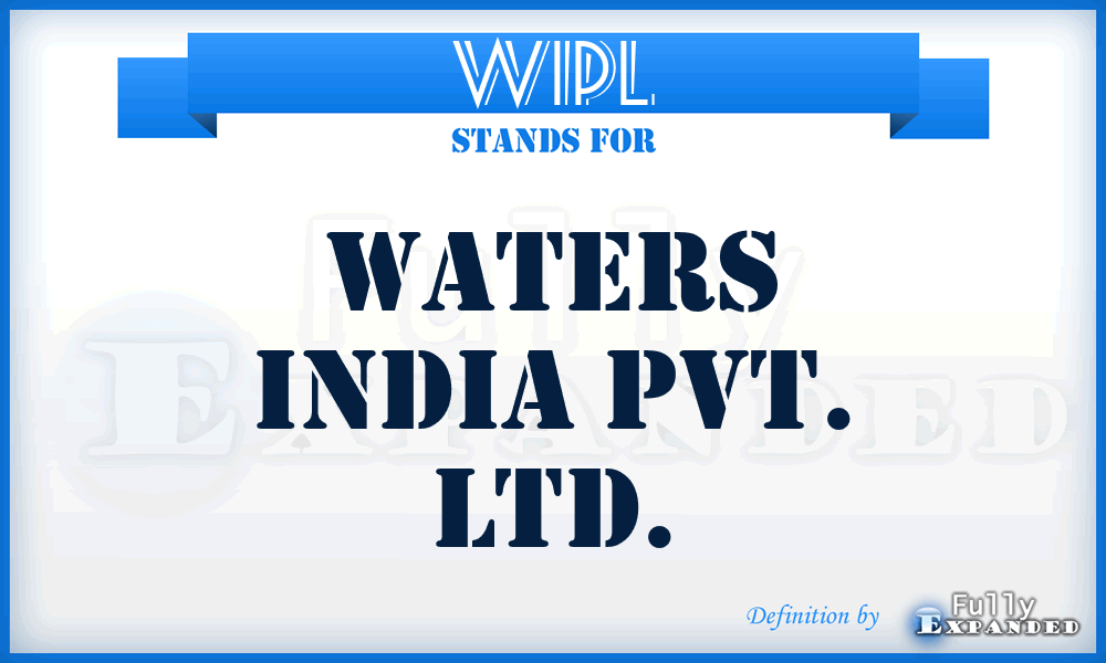 WIPL - Waters India Pvt. Ltd.