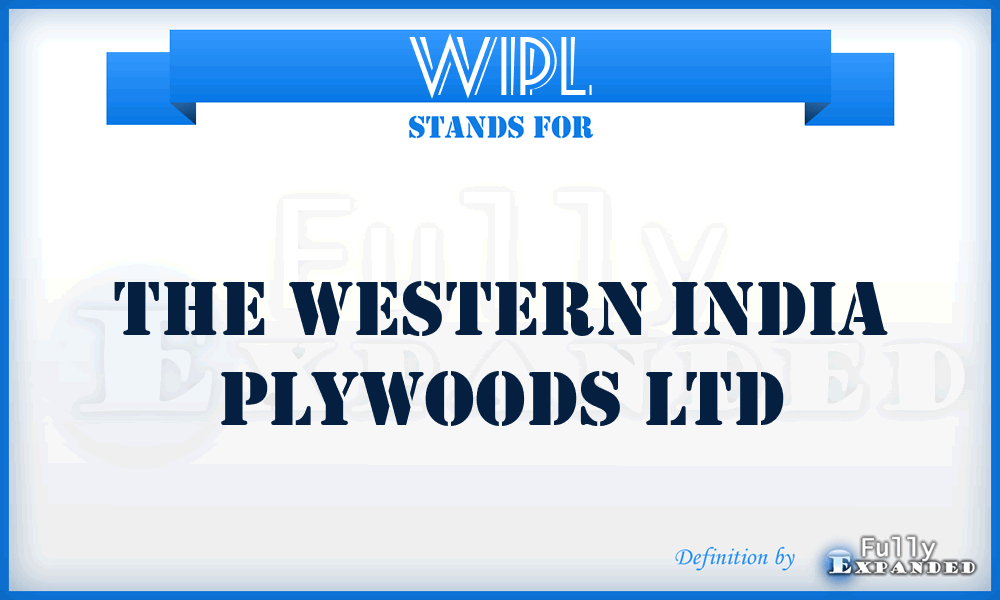 WIPL - The Western India Plywoods Ltd