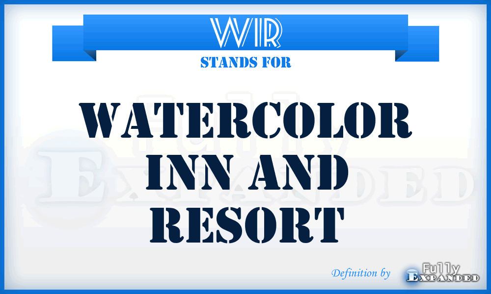 WIR - Watercolor Inn and Resort