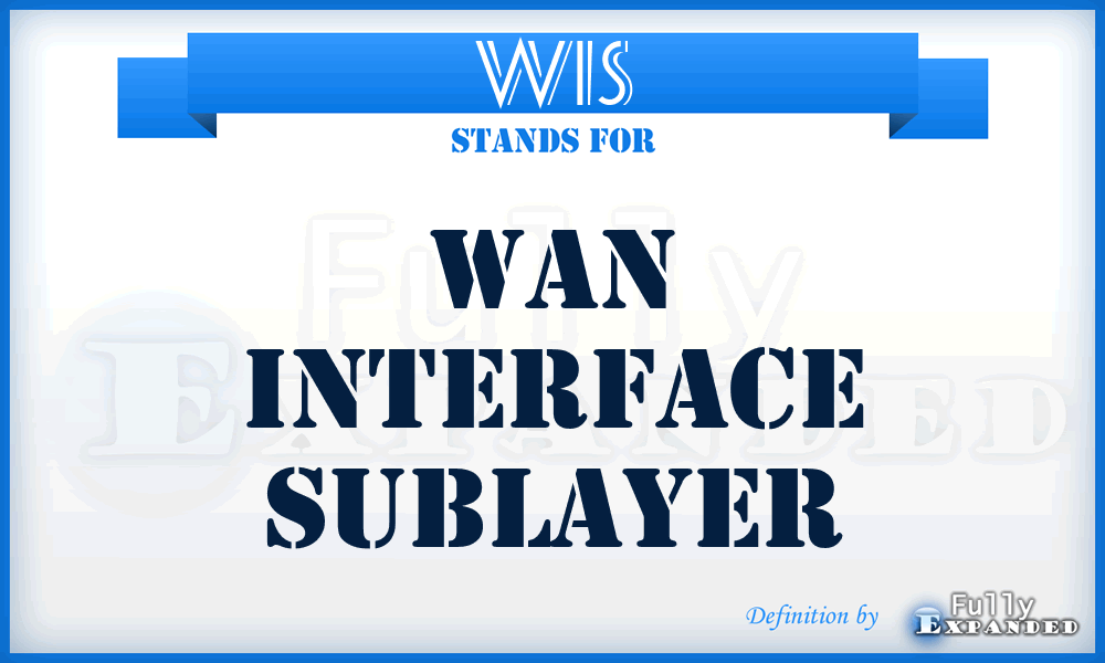 WIS - WAN Interface Sublayer