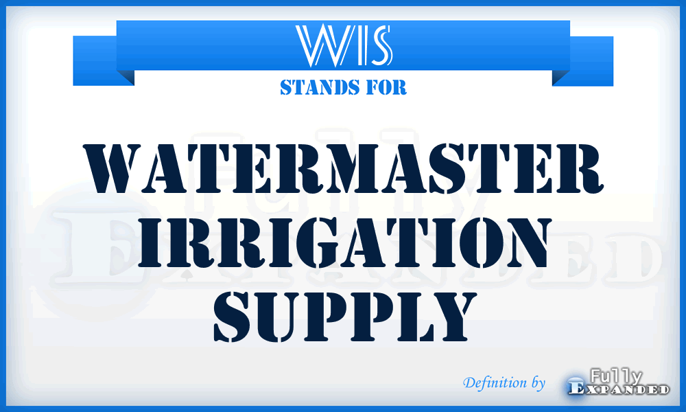 WIS - Watermaster Irrigation Supply