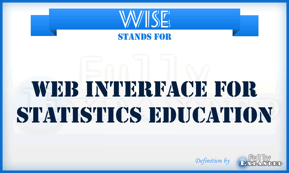 WISE - Web Interface For Statistics Education