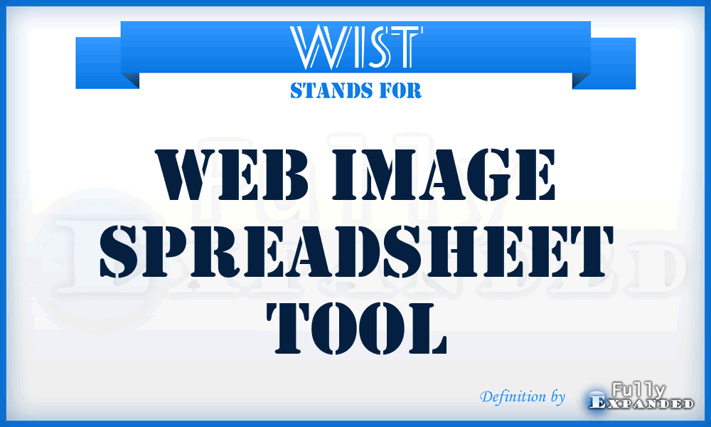 WIST - Web Image Spreadsheet Tool