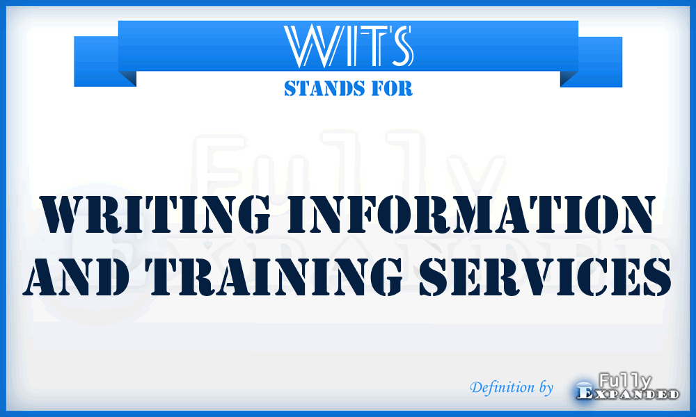WITS - Writing Information And Training Services