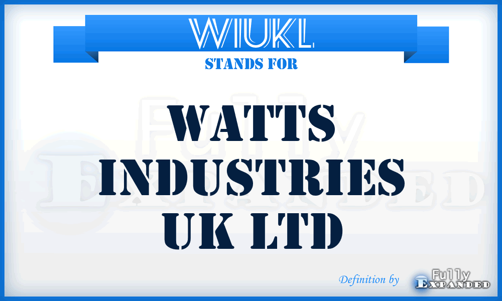 WIUKL - Watts Industries UK Ltd