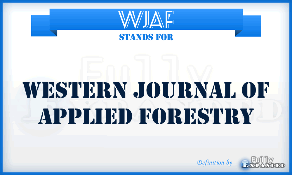 WJAF - Western Journal of Applied Forestry