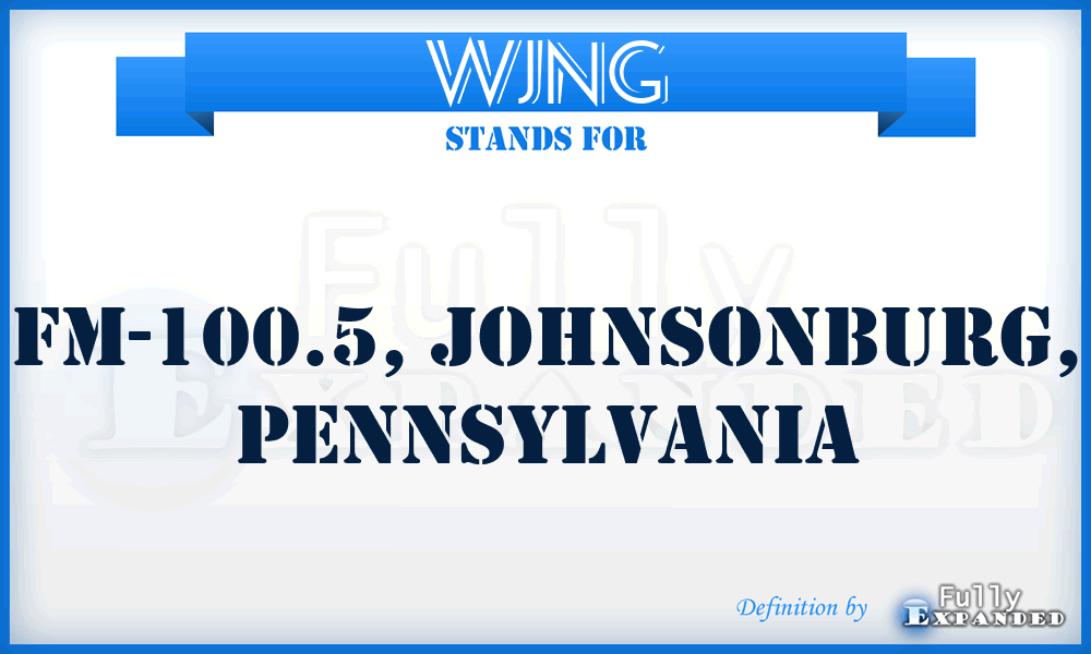 WJNG - FM-100.5, Johnsonburg, Pennsylvania