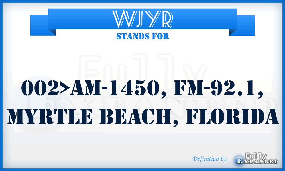 WJYR - 002>AM-1450, FM-92.1, Myrtle Beach, Florida