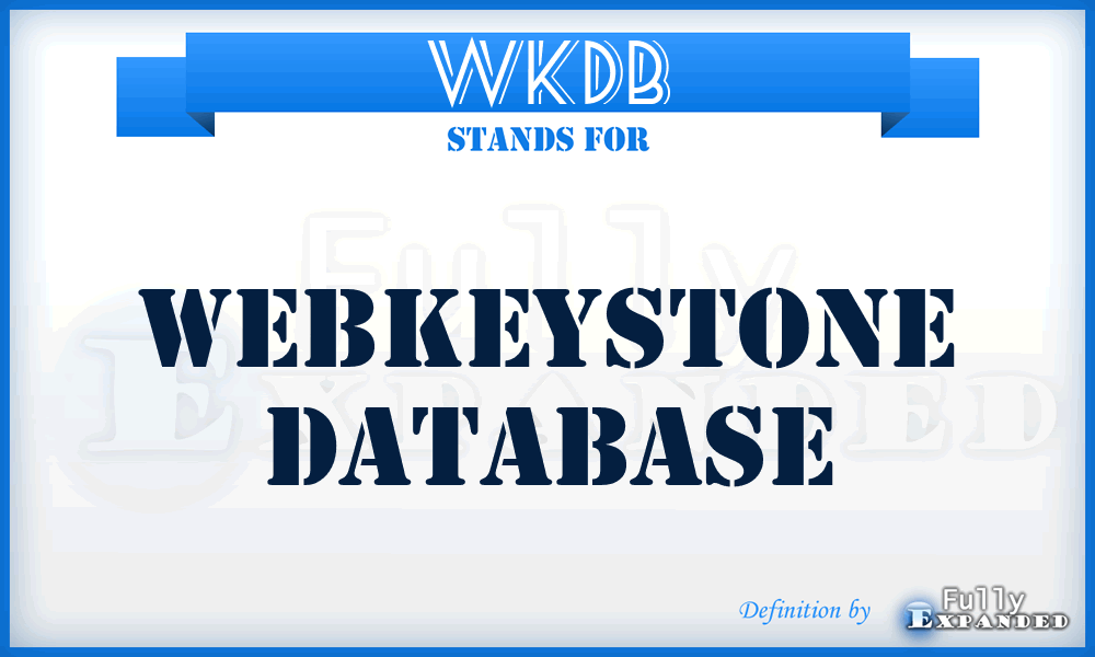 WKDB - Webkeystone Database