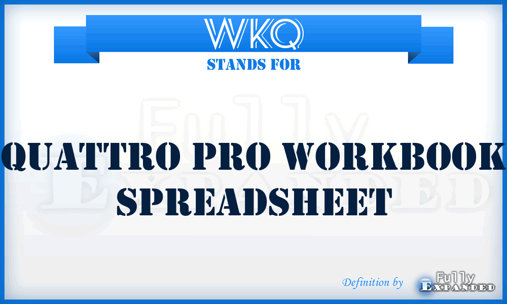 WKQ - Quattro Pro Workbook Spreadsheet