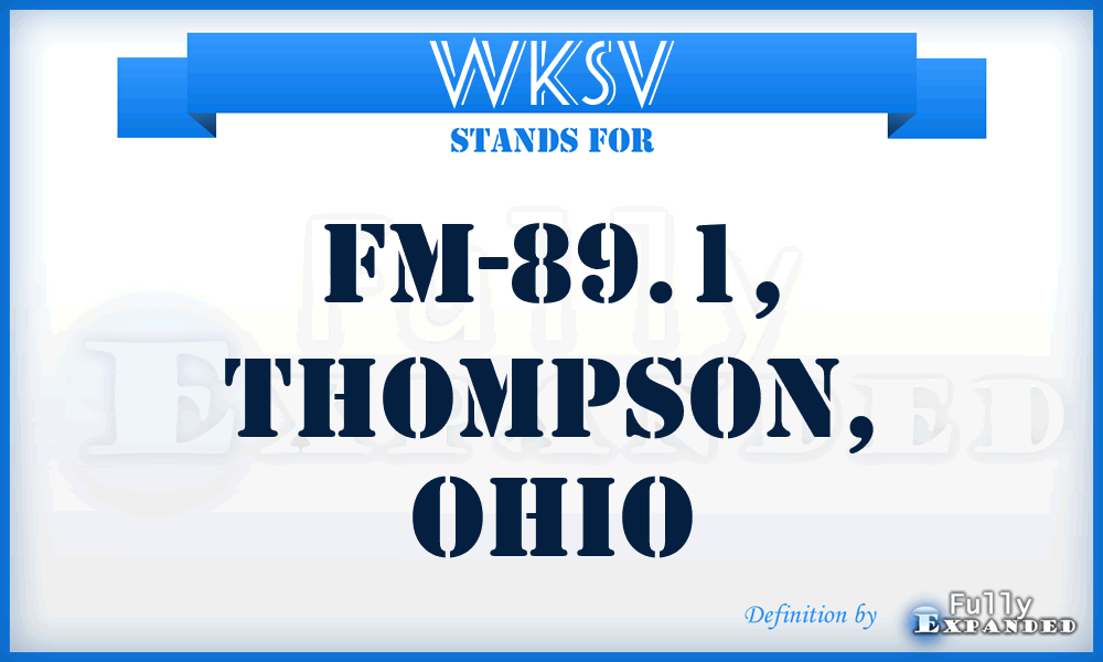 WKSV - FM-89.1, Thompson, Ohio