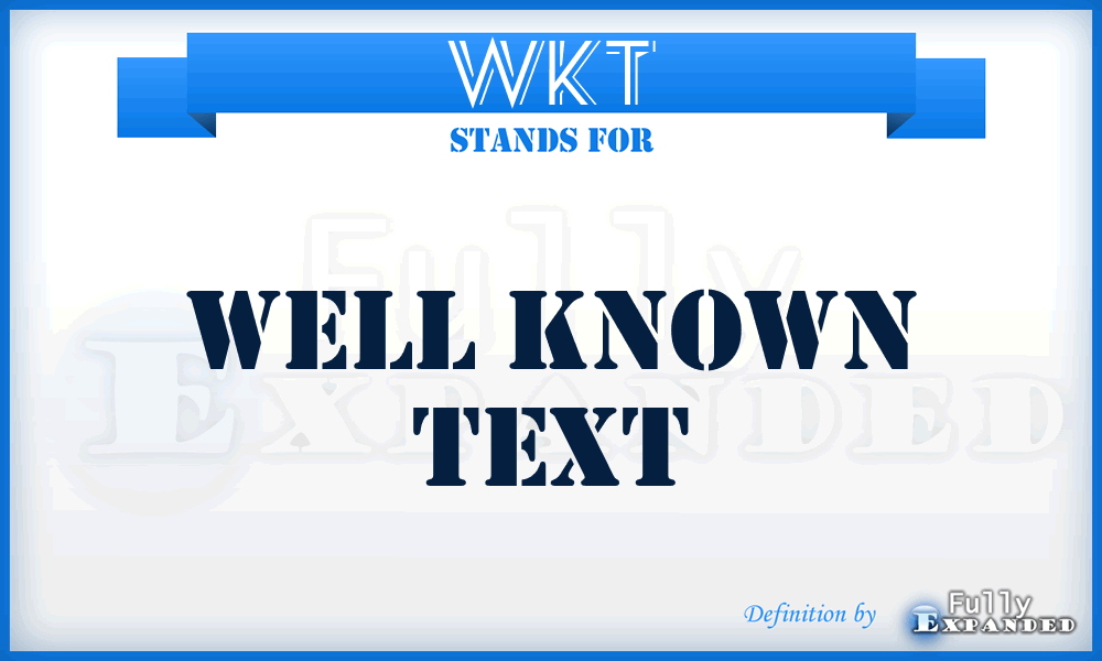 WKT - Well Known Text