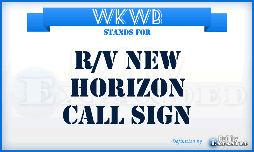 WKWB - R/V New Horizon call sign