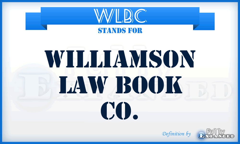 WLBC - Williamson Law Book Co.