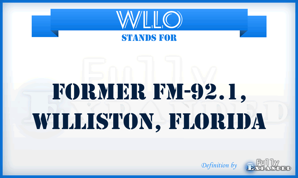 WLLO - Former FM-92.1, Williston, Florida