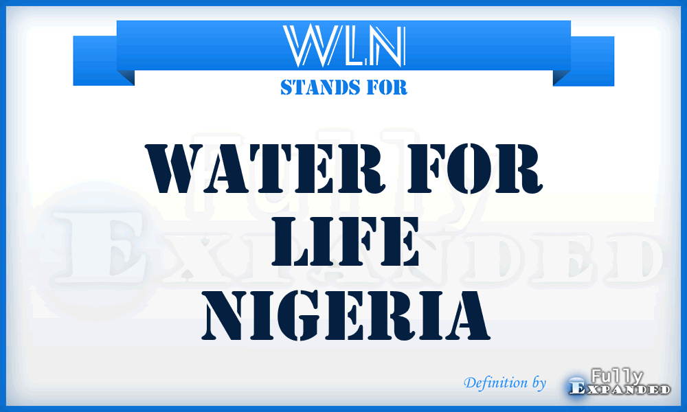 WLN - Water for Life Nigeria