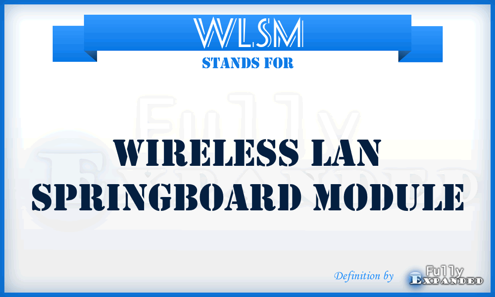 WLSM - Wireless LAN Springboard Module