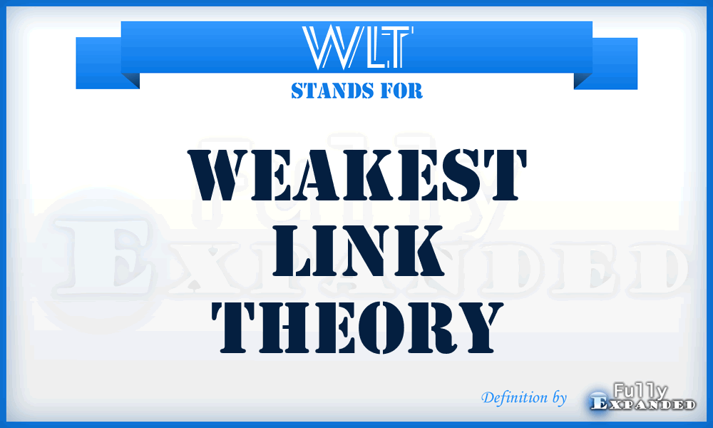 WLT - Weakest Link Theory