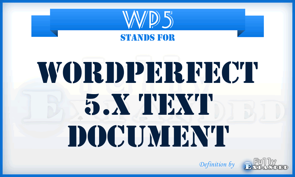 WP5 - WordPerfect 5.x Text document