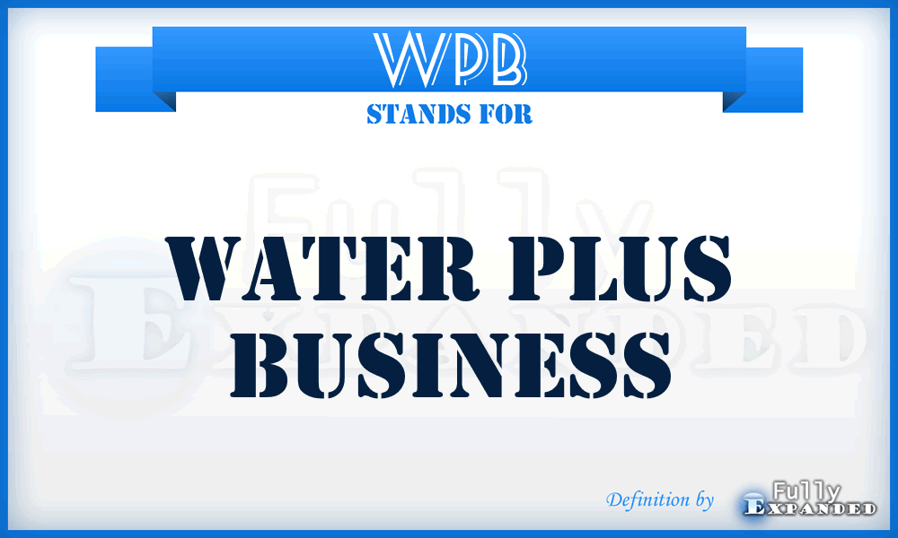 WPB - Water Plus Business