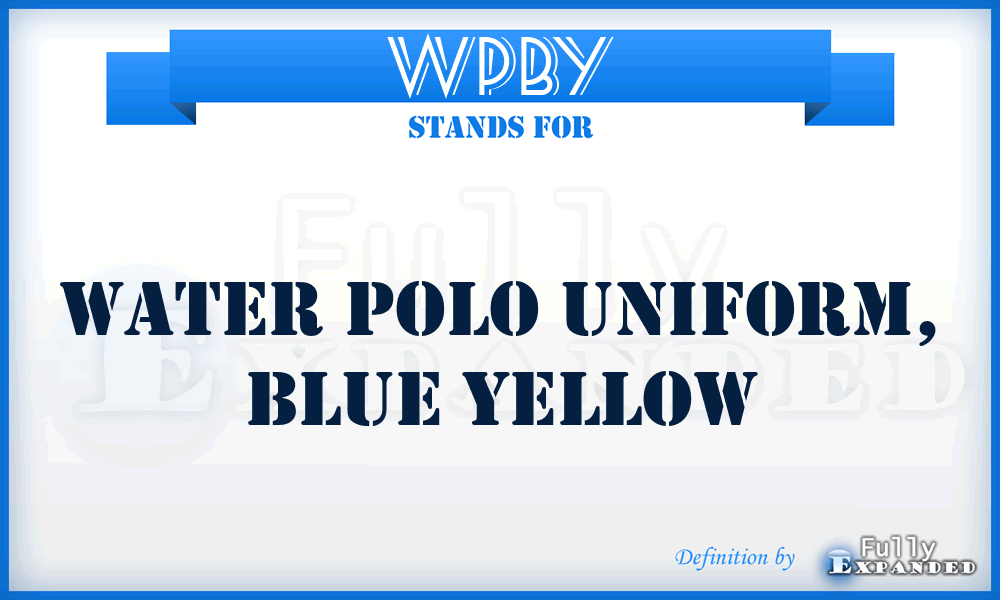 WPBY - Water Polo uniform, Blue Yellow