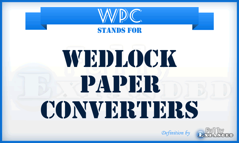 WPC - Wedlock Paper Converters