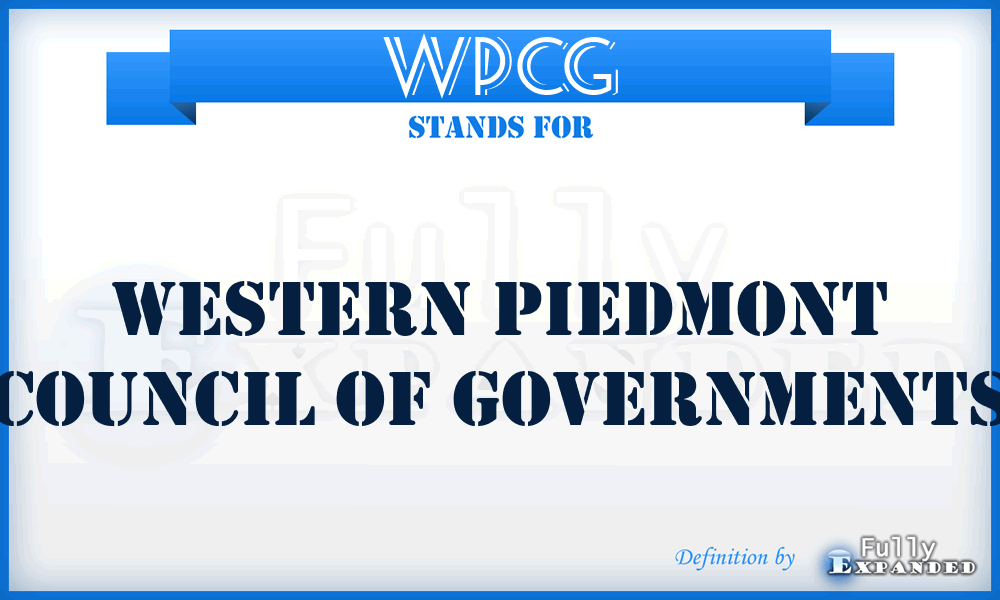 WPCG - Western Piedmont Council of Governments