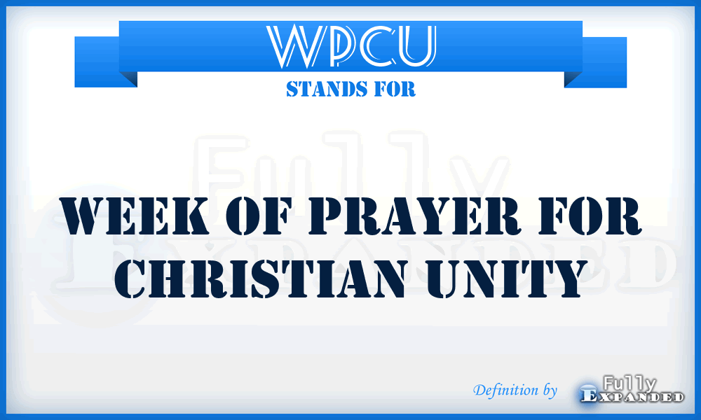 WPCU - Week of Prayer for Christian Unity