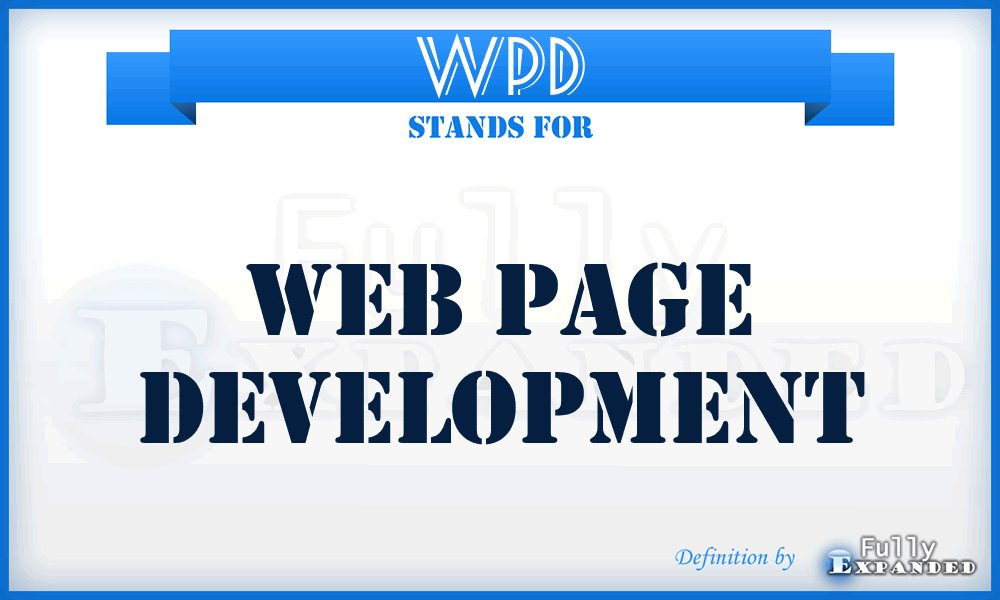 WPD - Web Page Development