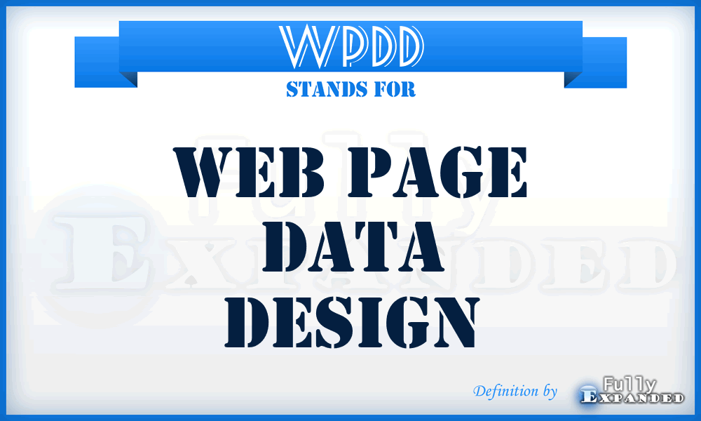 WPDD - Web Page Data Design