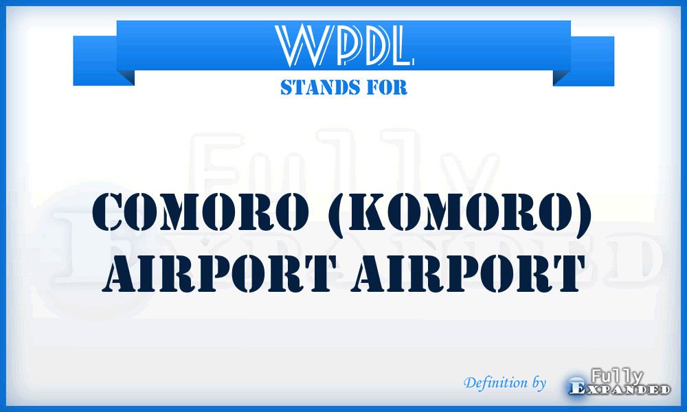 WPDL - Comoro (Komoro) Airport airport