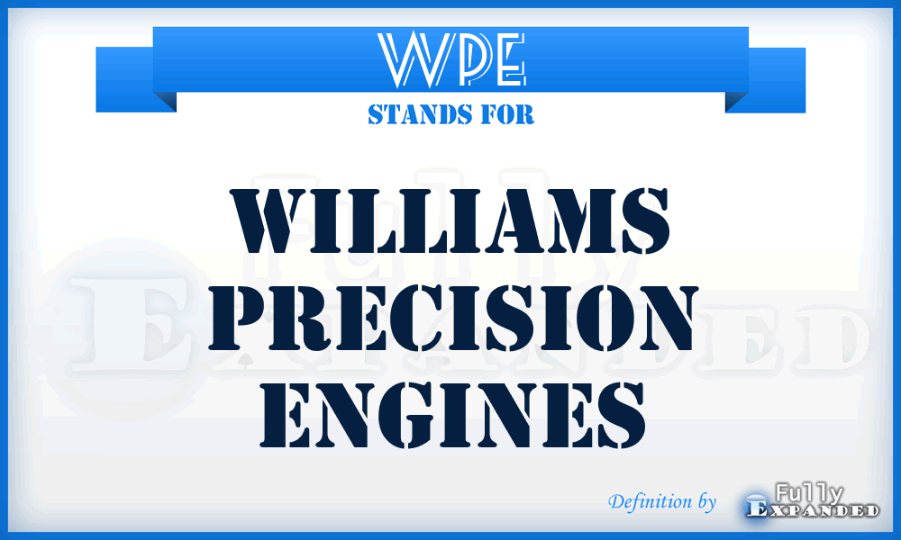 WPE - Williams Precision Engines