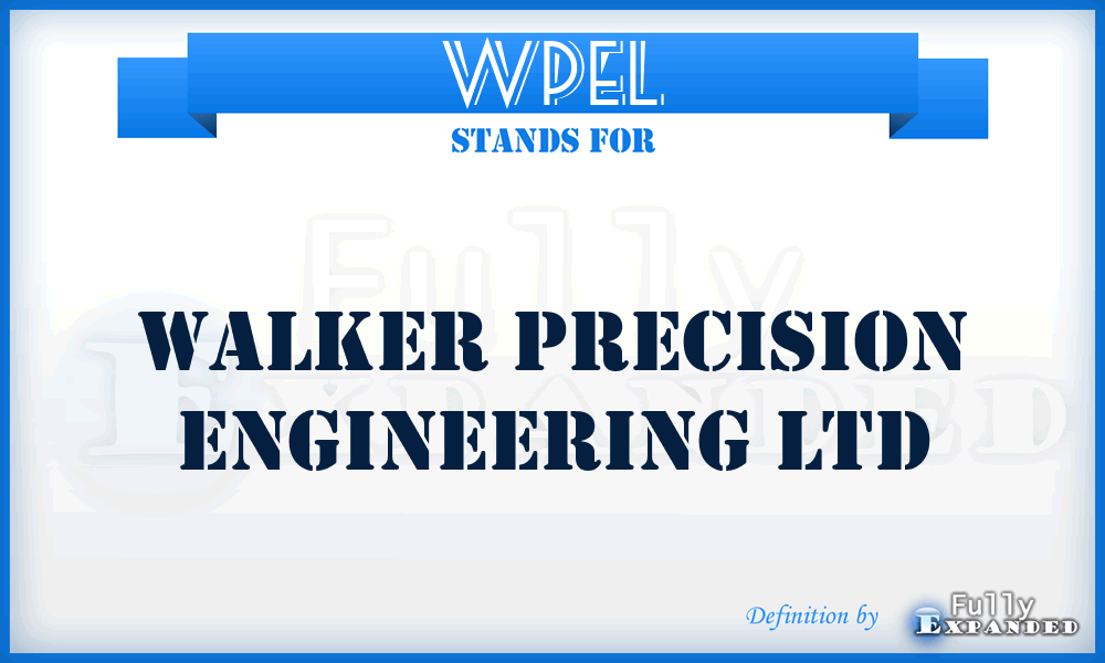 WPEL - Walker Precision Engineering Ltd